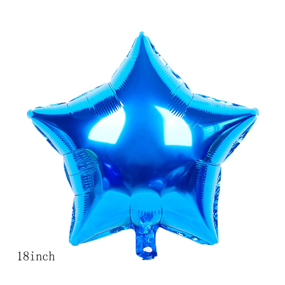 Chaungfu 11-Pcs Blue Foil Balloons for 8th Birthday – Confetti & Star Balloons Set