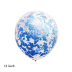 Chaungfu 11-Piece Blue 6th Birthday Balloon Set – Foil, Confetti, Stars & Latex for Kids Party