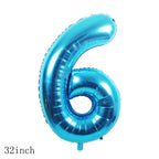 Chaungfu 11-Piece Blue 6th Birthday Balloon Set – Foil, Confetti, Stars & Latex for Kids Party