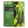 Chef's Larder Sliced Green Jalapeno Peppers in Brine 2.95kg (Drained Weight 1.68kg)