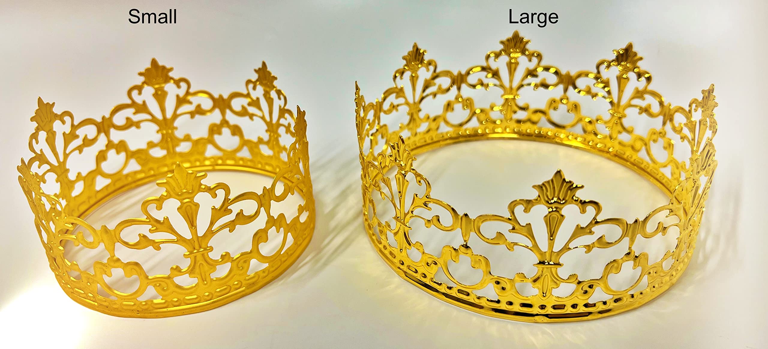 Chengcaifengye Vintage Gold Crown Cake Topper – 3.97 in Dia, 2.28 in H | Birthday & Wedding Decor