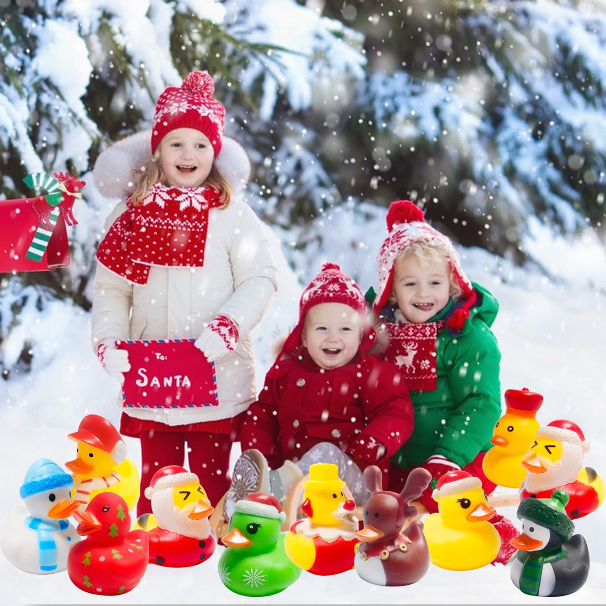 Cherislpy 36 Pcs Christmas Rubber Ducks — Bath Toys, Party Favors & Stocking Stuffers