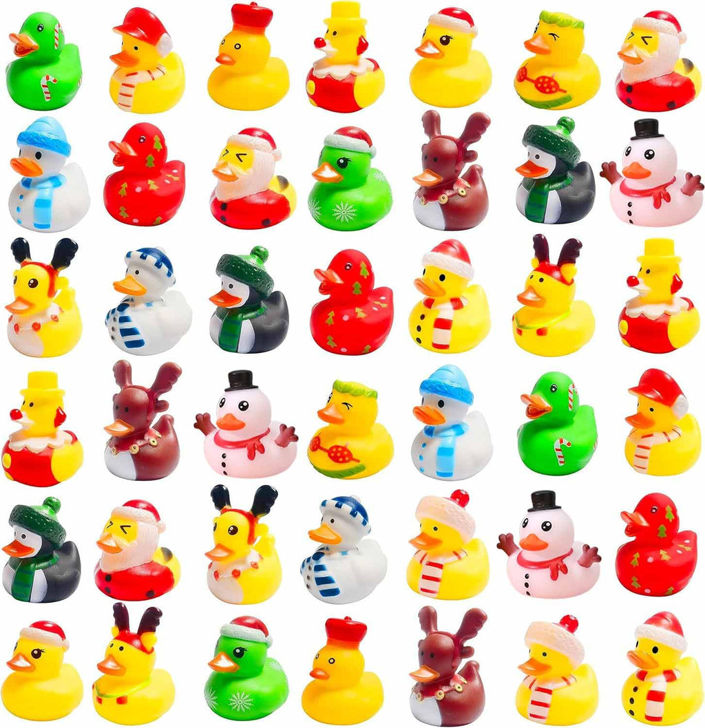 Cherislpy 36 Pcs Christmas Rubber Ducks — Bath Toys, Party Favors & Stocking Stuffers