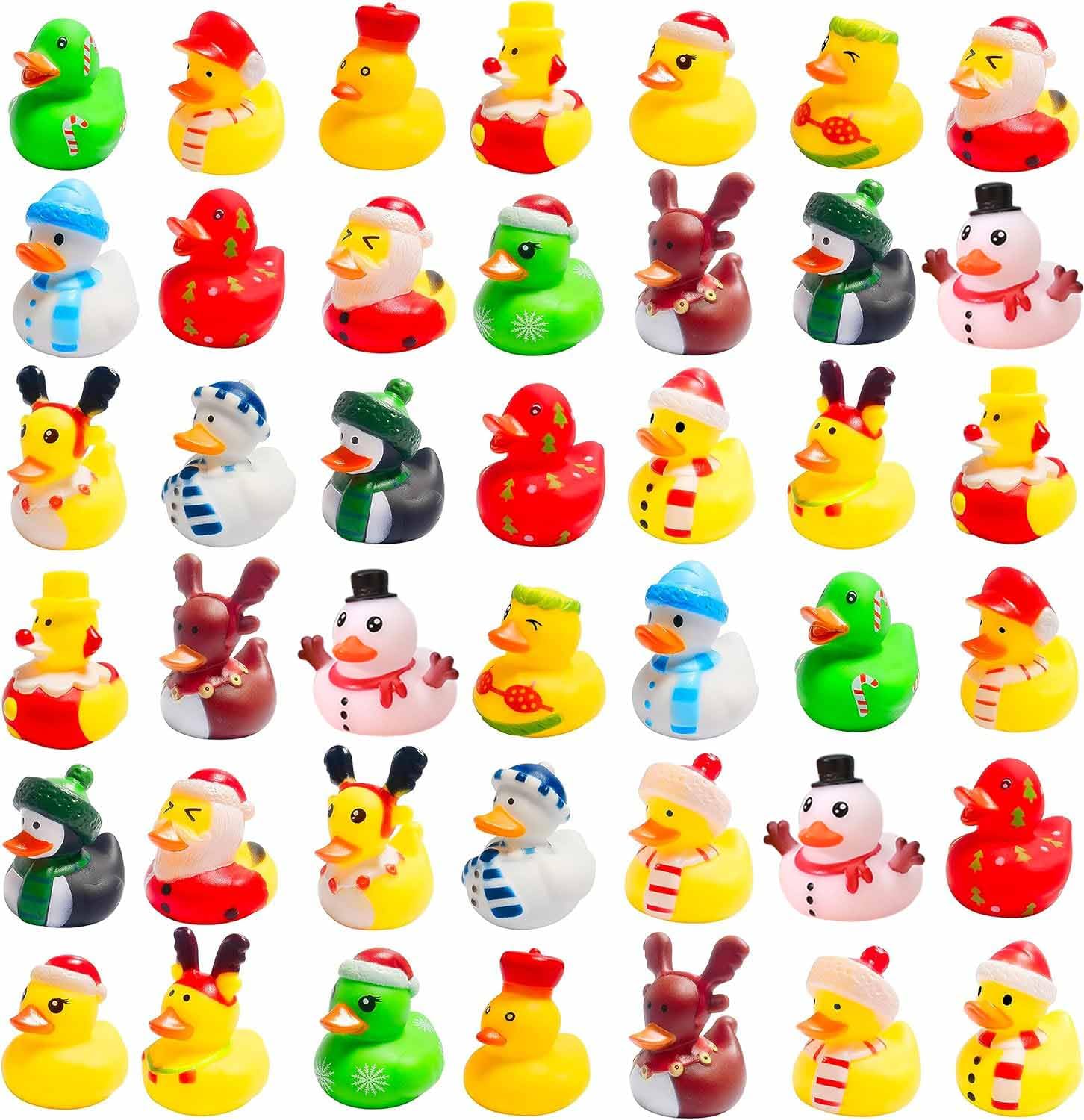 Cherislpy 36 Pcs Christmas Rubber Ducks — Bath Toys, Party Favors & Stocking Stuffers