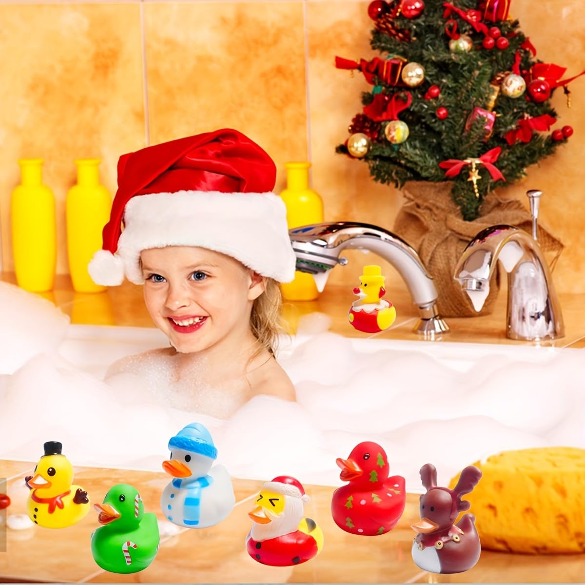 Cherislpy 36 Pcs Christmas Rubber Ducks — Bath Toys, Party Favors & Stocking Stuffers