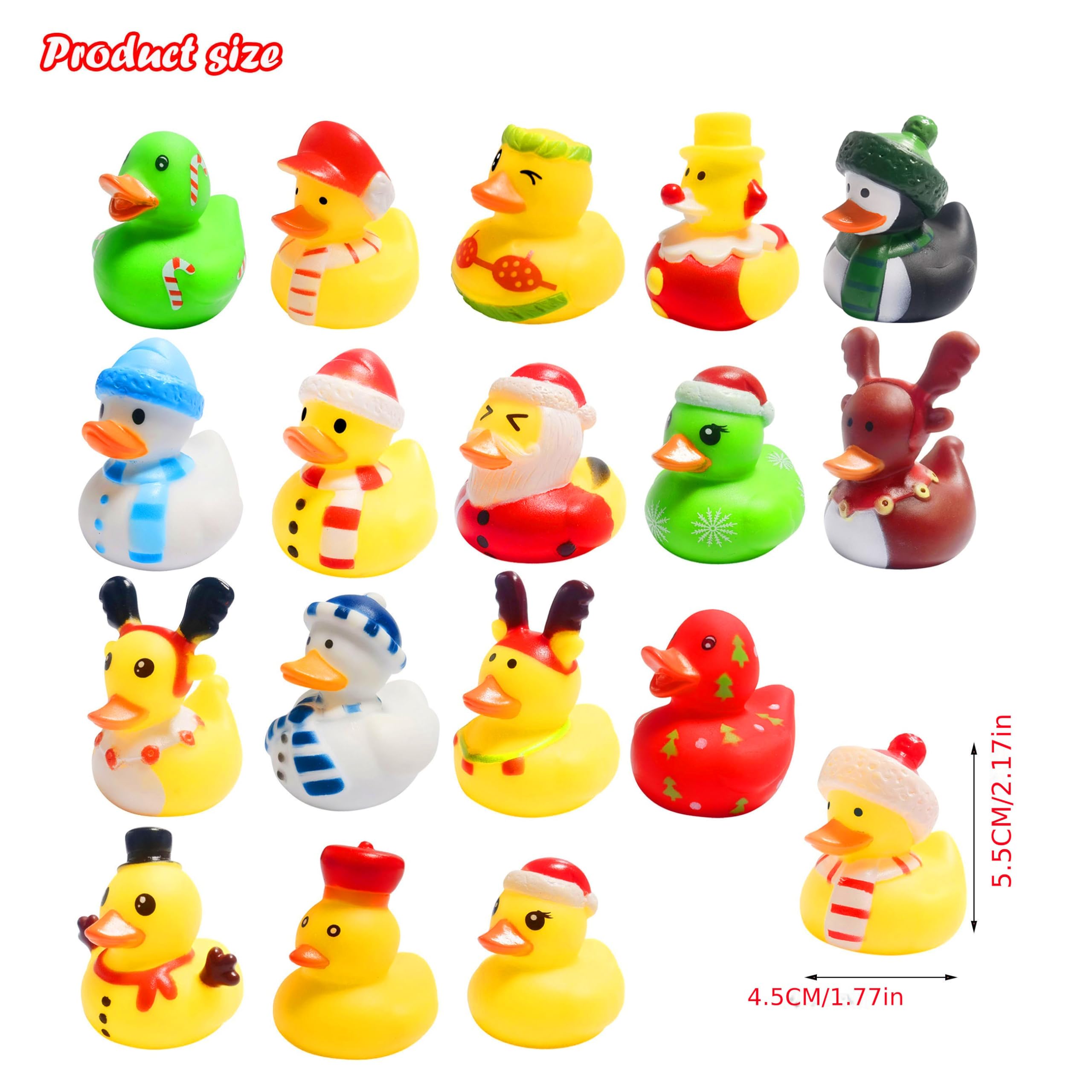 Cherislpy 36 Pcs Christmas Rubber Ducks — Bath Toys, Party Favors & Stocking Stuffers