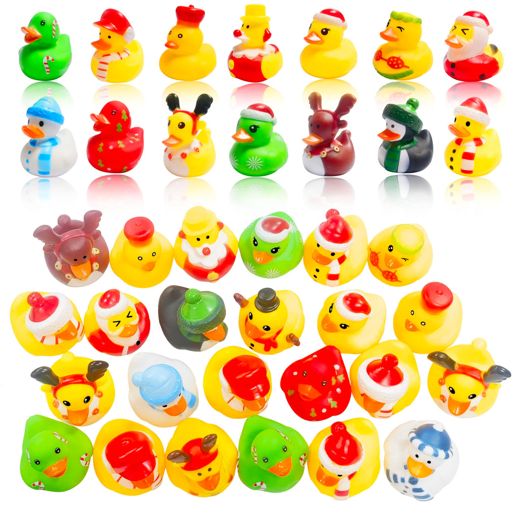 Cherislpy 36 Pcs Christmas Rubber Ducks — Bath Toys, Party Favors & Stocking Stuffers