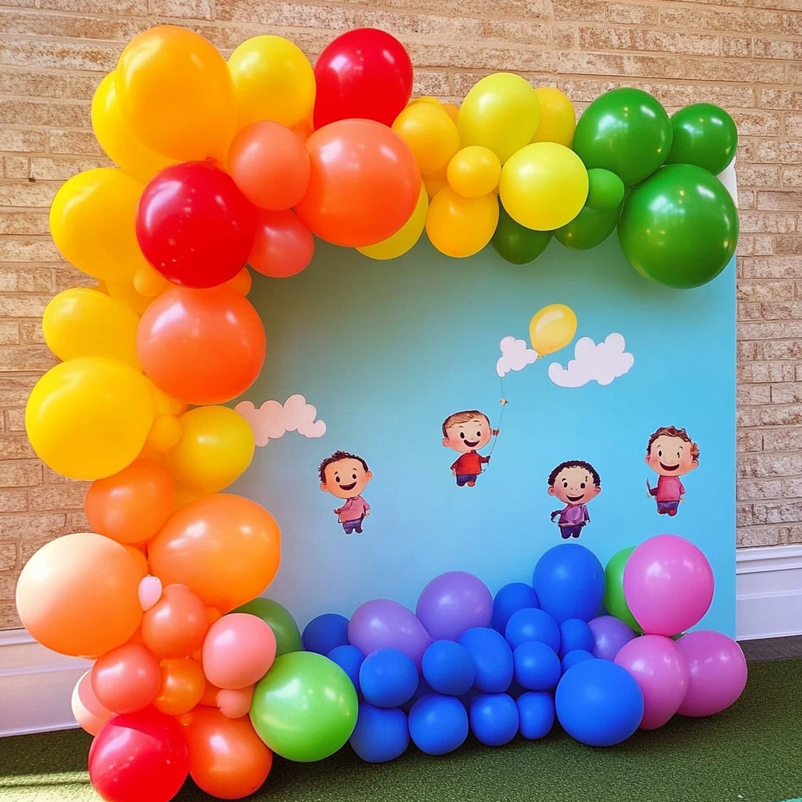 Chibon 105pcs Rainbow Latex Balloons – 12in Assorted Color Party Decor