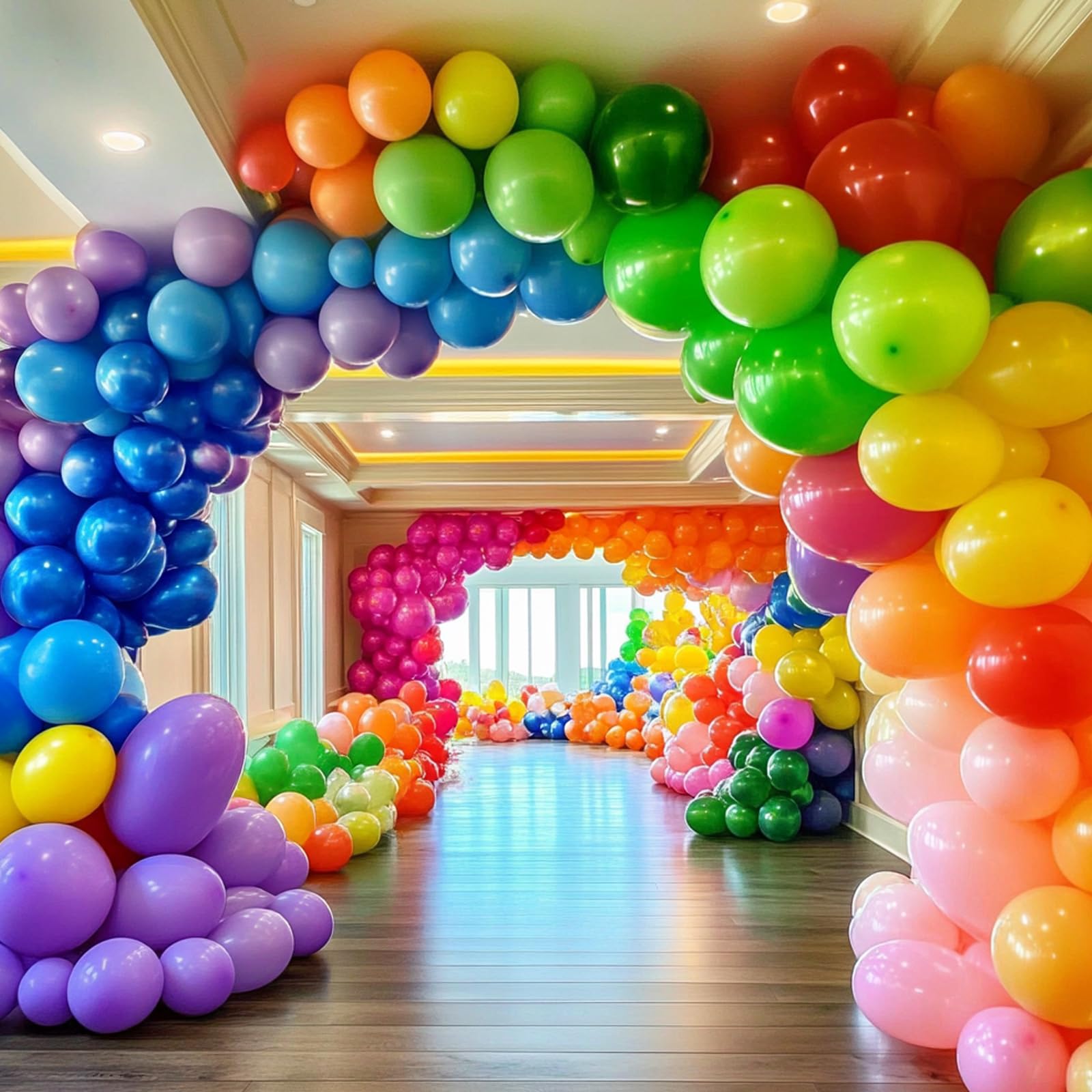 Chibon 105pcs Rainbow Latex Balloons – 12in Assorted Color Party Decor