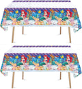 ChicRosa Little Mermaid Tablecloth 2pc – Waterproof 70x42 Rectangular Plastic Cover (Blue & Pink)