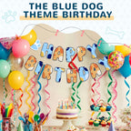 Chiisong Blue Dog Birthday Banner – Blue & Orange Party Decorations