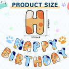 Chiisong Blue Dog Birthday Banner – Blue & Orange Party Decorations