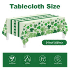 Childom St Patrick's Day 147-Pc Disposable Tableware Set with Green Tablecloth