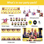Chinovi Demon Hunters Birthday Decorations Set – Banner, Backdrop, Balloons & More for Kpop Theme Parties