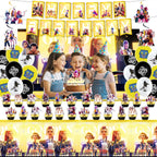 Chinovi Demon Hunters Birthday Decorations Set – Banner, Backdrop, Balloons & More for Kpop Theme Parties