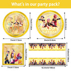 Chinovi Demon Hunters Birthday Decorations – 20 Plates, 20 Napkins & 1 Table Cover | K-Pop Party Supplies
