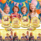 Chinovi Demon Hunters Birthday Decorations – 20 Plates, 20 Napkins & 1 Table Cover | K-Pop Party Supplies