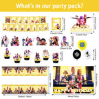 Chinovi Demon Hunters Birthday Decorations Set – Banner, Backdrop, Balloons & More for Kpop Theme Parties