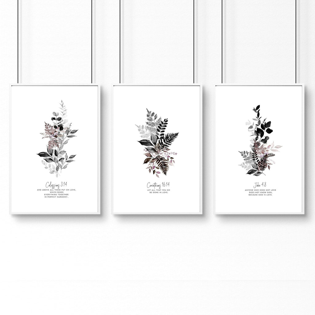 Christian artwork | Set of 3 framed wall art