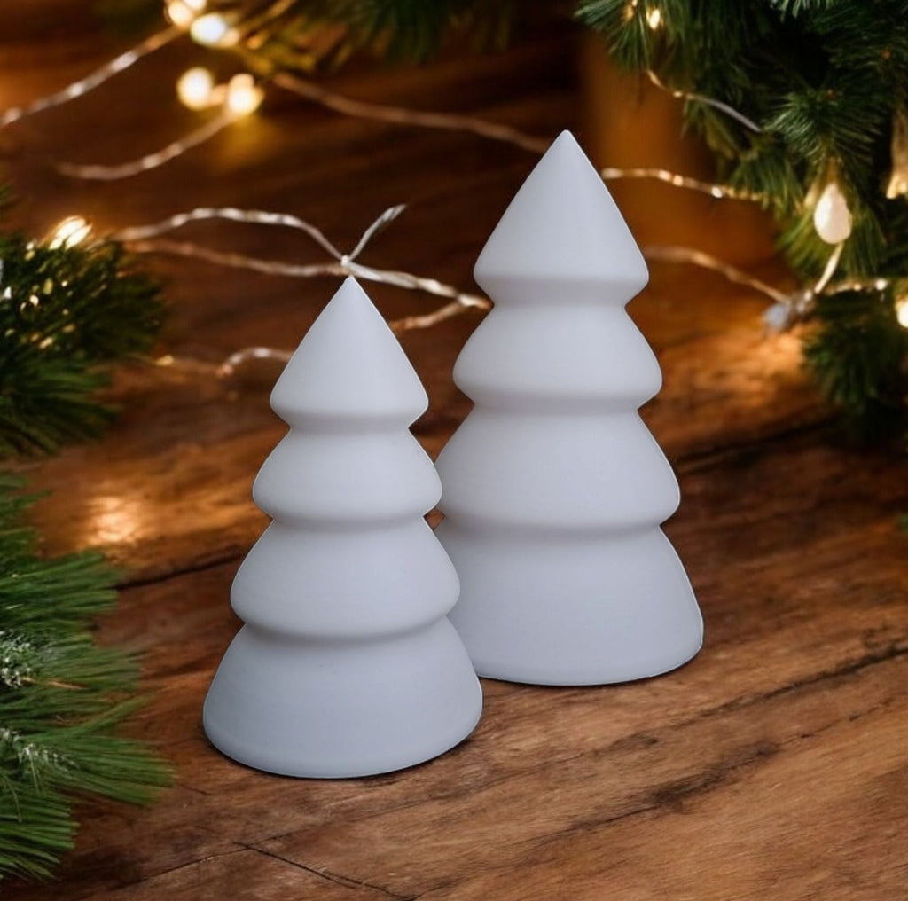 3D Printed Christmas Tree Tealight Holder Set - Festive Xmas Decor