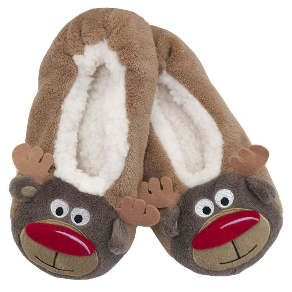 Sock Stack Womens Christmas Slipper Socks Reindeer Santa Design Non Slip Grips Super Soft Non-Slip Indoor Sock