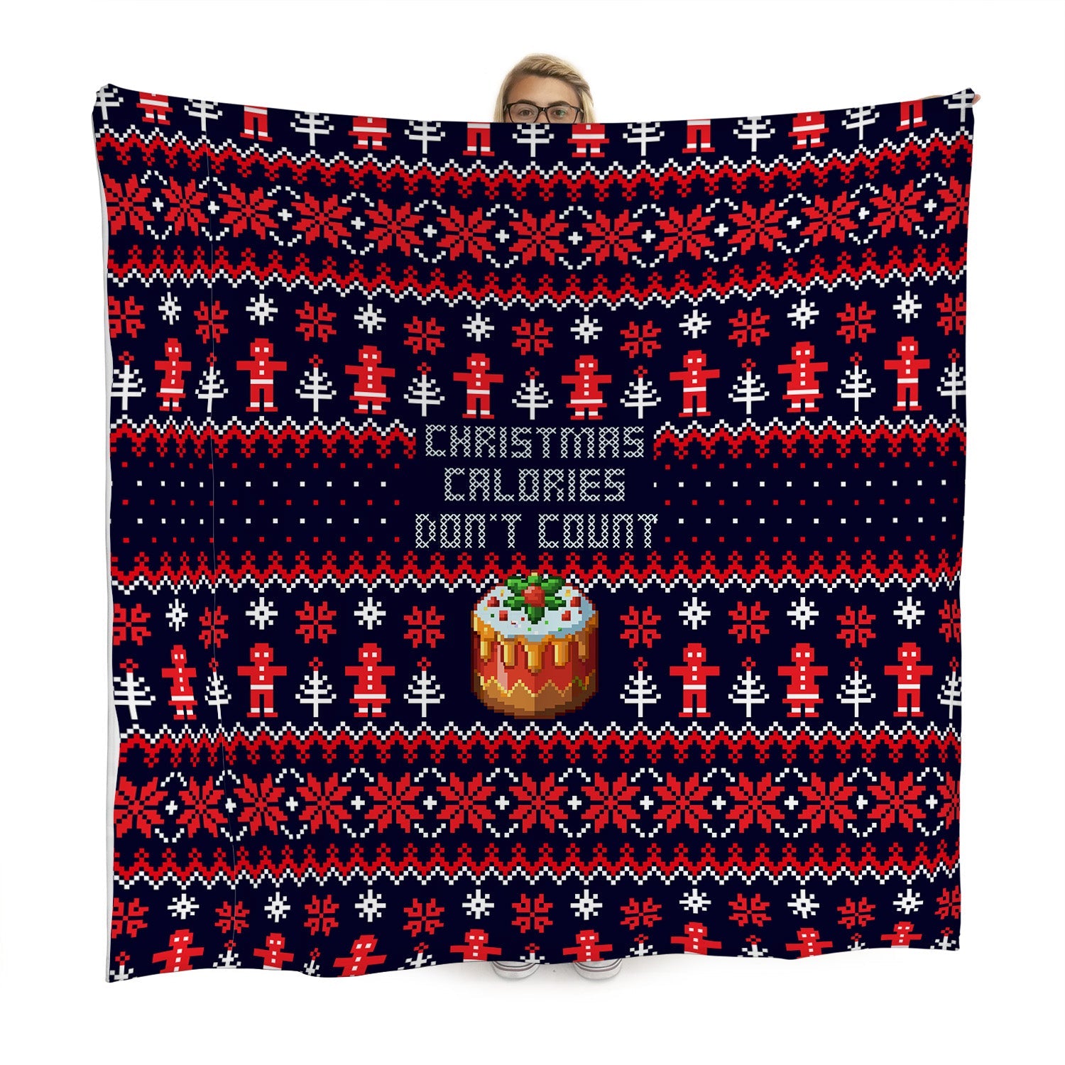 Christmas Calories Don't Count! - Xmas Jumper - Fleece Blanket