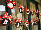 CHuangQi Minnie Banner – Red Bow Polka Dots, 15 Letters, 1st Birthday Decor