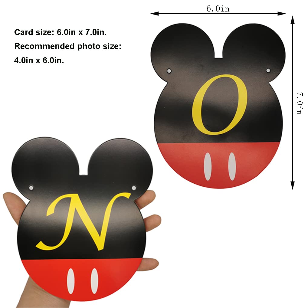 CHuangQi Mickey Themed Birthday Photo Banner & ONE High Chair Banner NB–12M