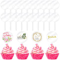 Chunful 30-Pack 2-Inch Circle Acrylic Cupcake Toppers with Sticks – DIY Blank Cake Decor for Birthday, Wedding, Easter & Baby Shower