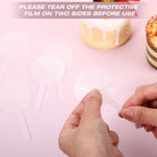 Chunful 30-Pack 2-Inch Circle Acrylic Cupcake Toppers with Sticks – DIY Blank Cake Decor for Birthday, Wedding, Easter & Baby Shower