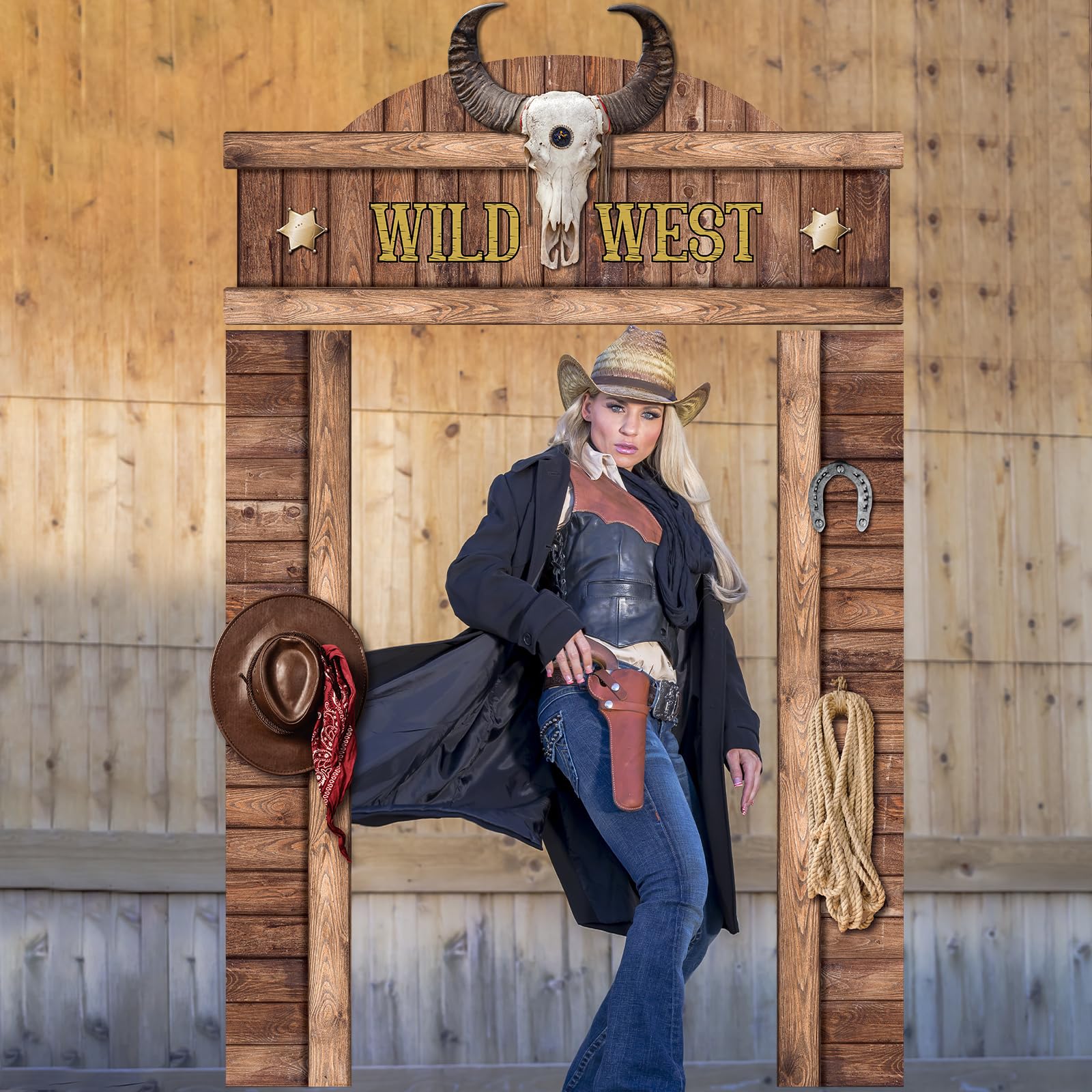CHUNNIN West Cowboy Party Door Decoration | Wild West Saloon Banner