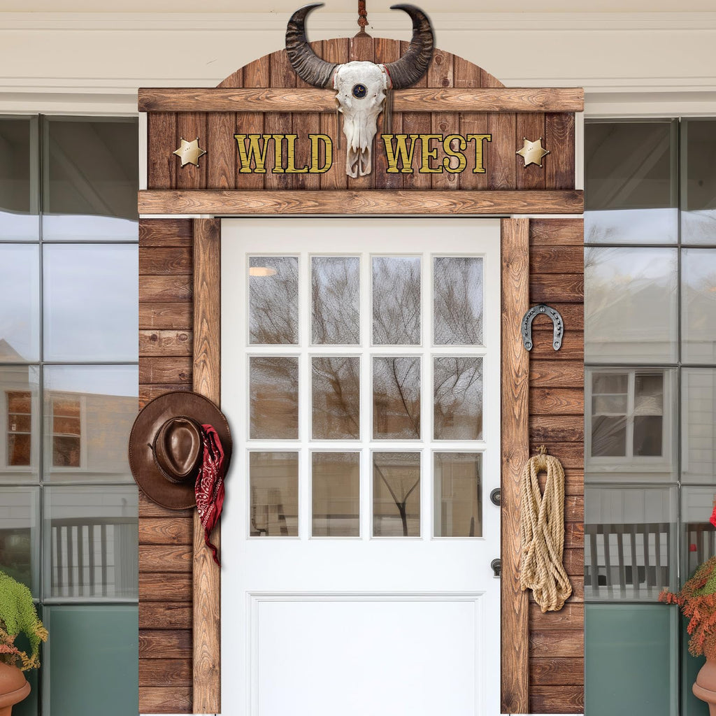 CHUNNIN West Cowboy Party Door Decoration | Wild West Saloon Banner