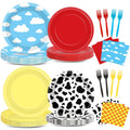 CHUNNIN 96PCS Cartoon Story Party Plates & Napkins – Toy-Inspired Tableware for 24 Guests