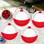 CHUNNIN 50-Piece Gone Fishing Party Plates | 7-Inch Bobber Disposable Tableware
