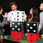 CHUNNIN 60-Piece Casino Theme Party Decoration Set | Dice Boxes, Balloons & Giant Cards