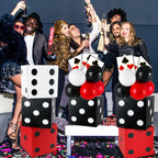 CHUNNIN 60-Piece Casino Theme Party Decoration Set | Dice Boxes, Balloons & Giant Cards