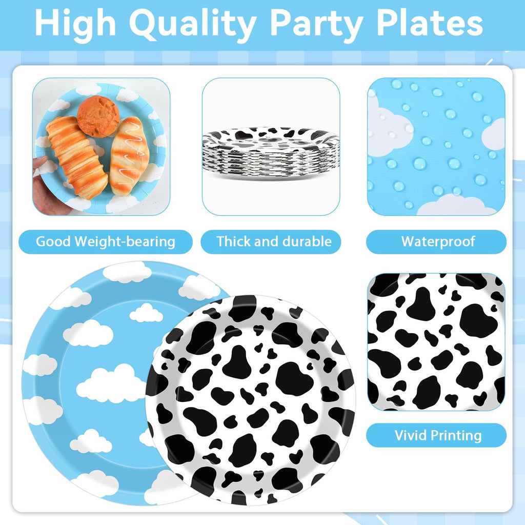 CHUNNIN 96PCS Cartoon Story Party Plates & Napkins – Toy-Inspired Tableware for 24 Guests