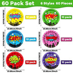 CHUNNIN 60 Pcs Super Theme Hero Party Plates – 9in Disposable Birthday Tableware
