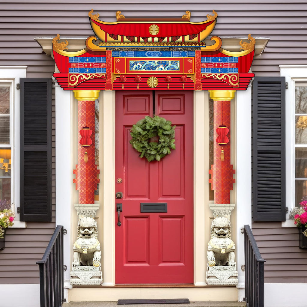 CHUNNIN Chinese New Year Door Banner 2026 – Lunar Festival Backdrop Set with Ropes