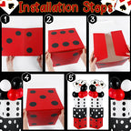CHUNNIN 60-Piece Casino Theme Party Decoration Set | Dice Boxes, Balloons & Giant Cards