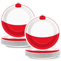 CHUNNIN 50-Piece Gone Fishing Party Plates | 7-Inch Bobber Disposable Tableware