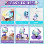 CHUNNIN Mermaid Birthday Decorations Kit — Ocean Mermaid Centerpieces, Hanging Swirls & Banner