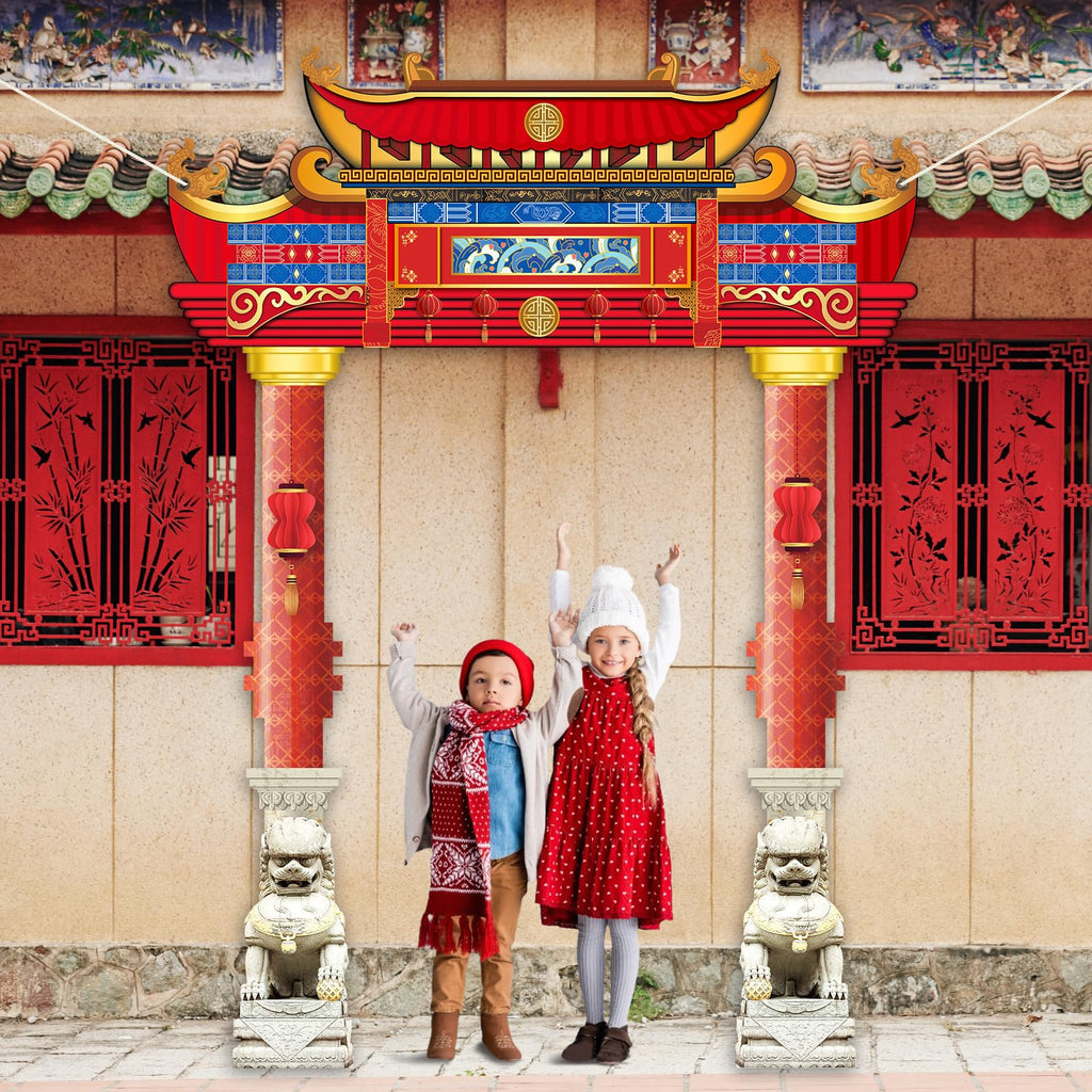 CHUNNIN Chinese New Year Door Banner 2026 – Lunar Festival Backdrop Set with Ropes