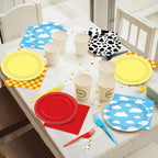 CHUNNIN 96PCS Cartoon Story Party Plates & Napkins – Toy-Inspired Tableware for 24 Guests