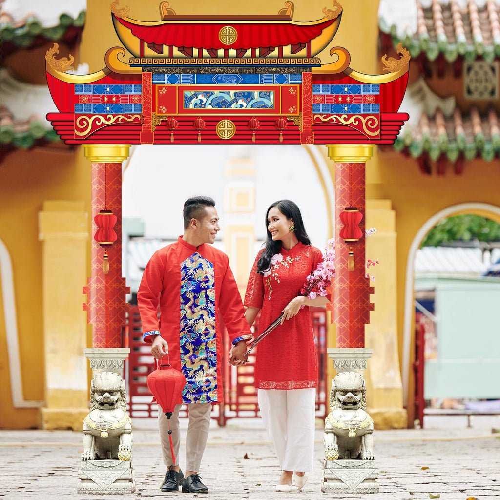 CHUNNIN Chinese New Year Door Banner 2026 – Lunar Festival Backdrop Set with Ropes