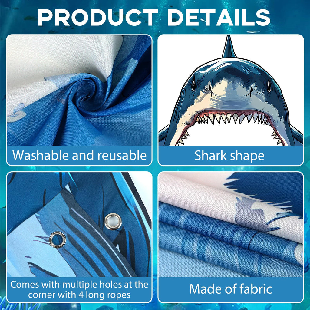 CHUNNIN Shark Party Porch Banner – Ocean Shark Door Decoration & Photo Backdrop