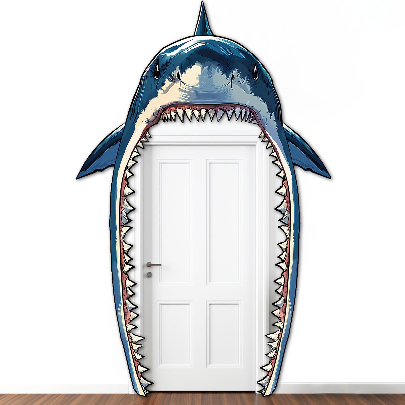 CHUNNIN Shark Party Porch Banner – Ocean Shark Door Decoration & Photo Backdrop