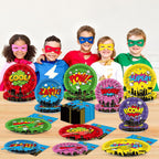 CHUNNIN 96Pcs Super Theme Hero Party Plates Napkins Forks Set for 24 Guests