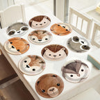 CHUNNIN 60Pcs Woodland Party Plates – 7-Inch Disposable Forest Creature Dinnerware for Baby Showers & Parties