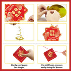 CHYAGCLT Chinese New Year Decorations 2026 – Happy New Year Banner & Gold-Red Swirls